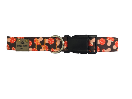 Whimsical Mushroom Dog Collar | Nature-Inspired Pet Accessories by Dirty & Dainty Paws