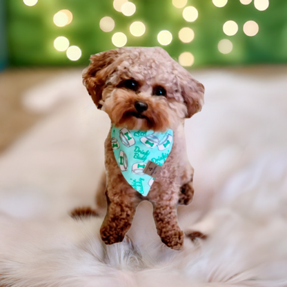 Green Drinking Buddy/Shamrock Reversible Scrunchie Dog Collar