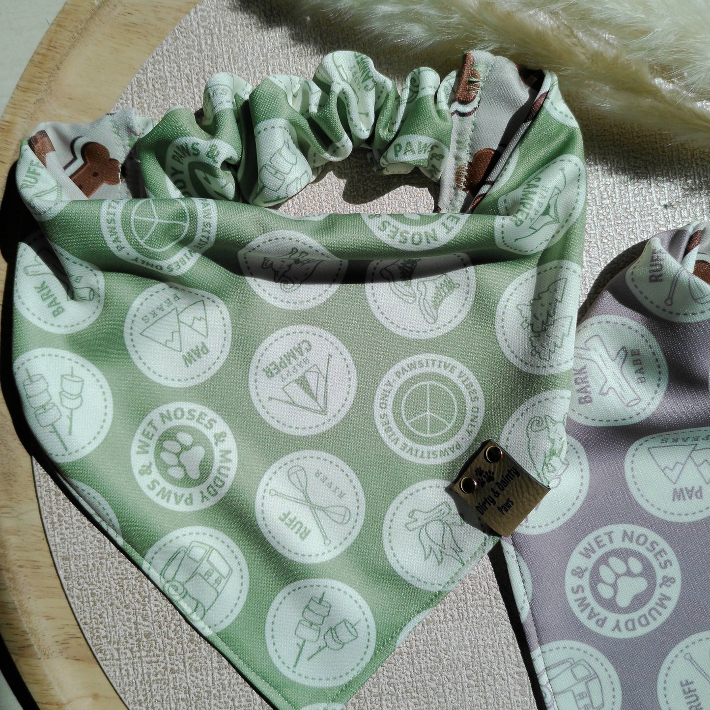 Pup Scouts Camping | Bonce Ice Cream Sandwhich  Activewear Reversible Scrunchie Dog Bandanas