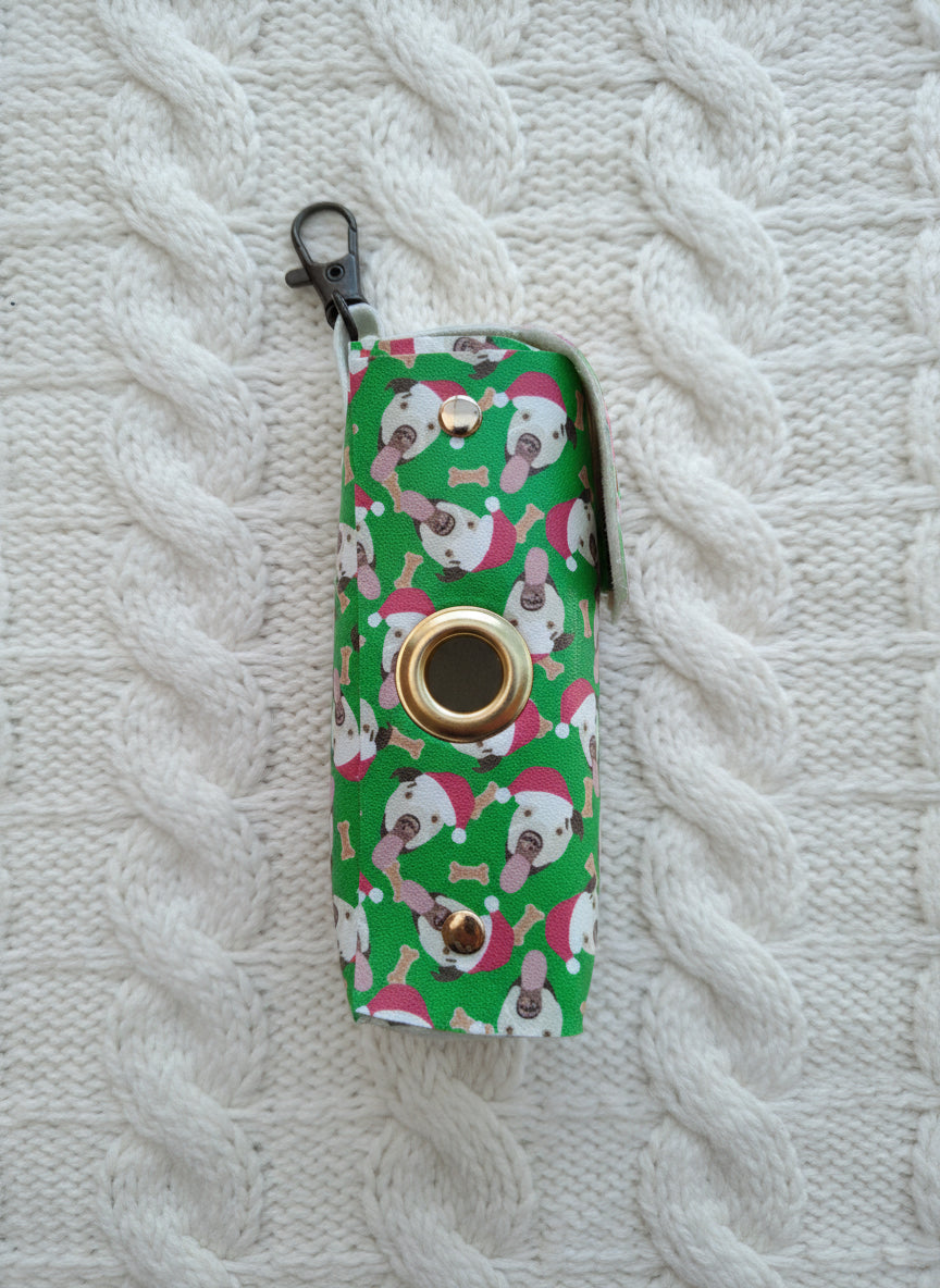 Faux Leather Poop Bag Holder