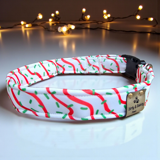 Christmas Tree Cakes  Neoprene Dog Collars | Durable Holiday Collars by Dirty & Dainty Paws