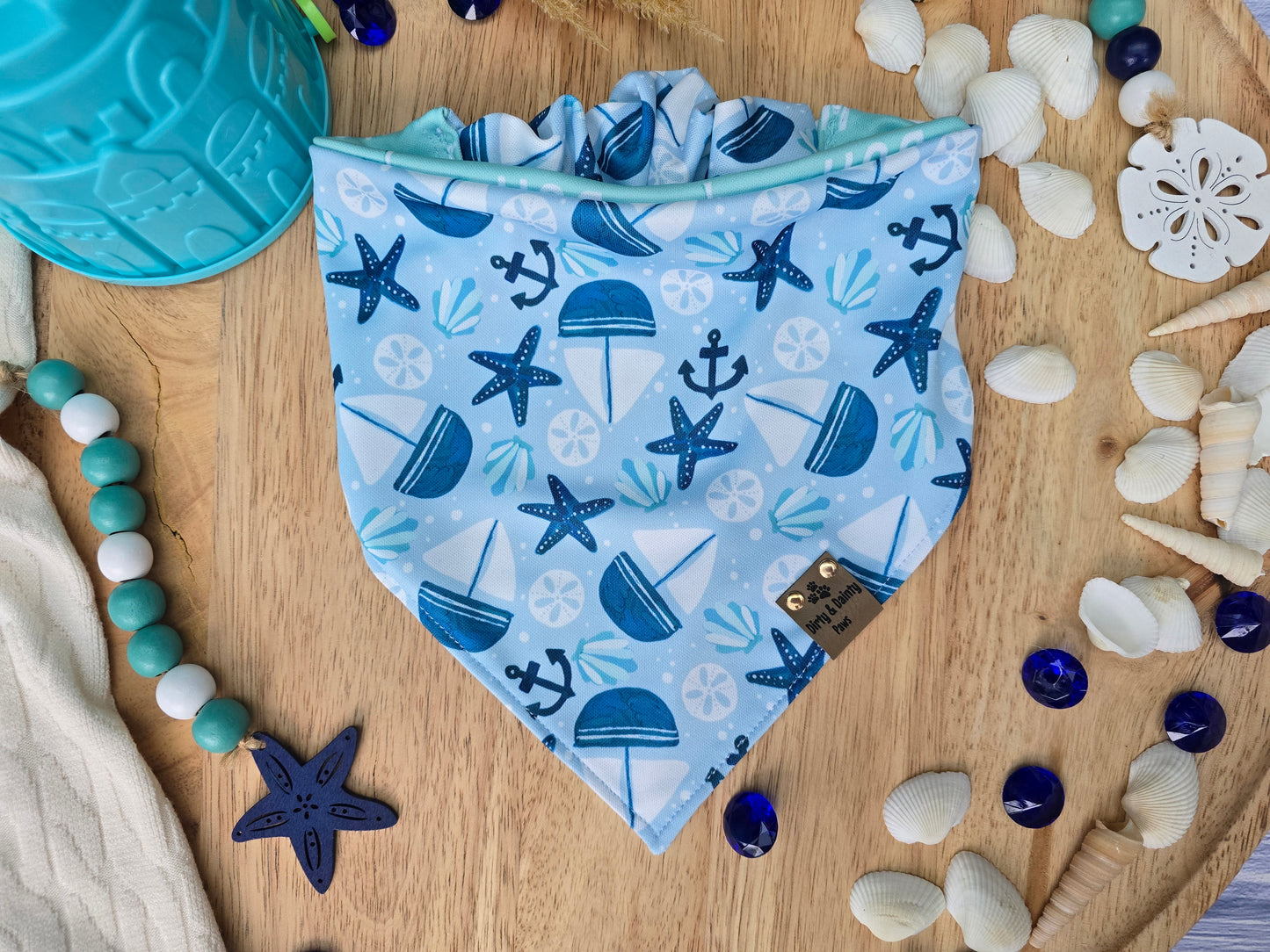Seashore Fun | Beach Bum Activewear Reversible Scrunchie Dog Bandana