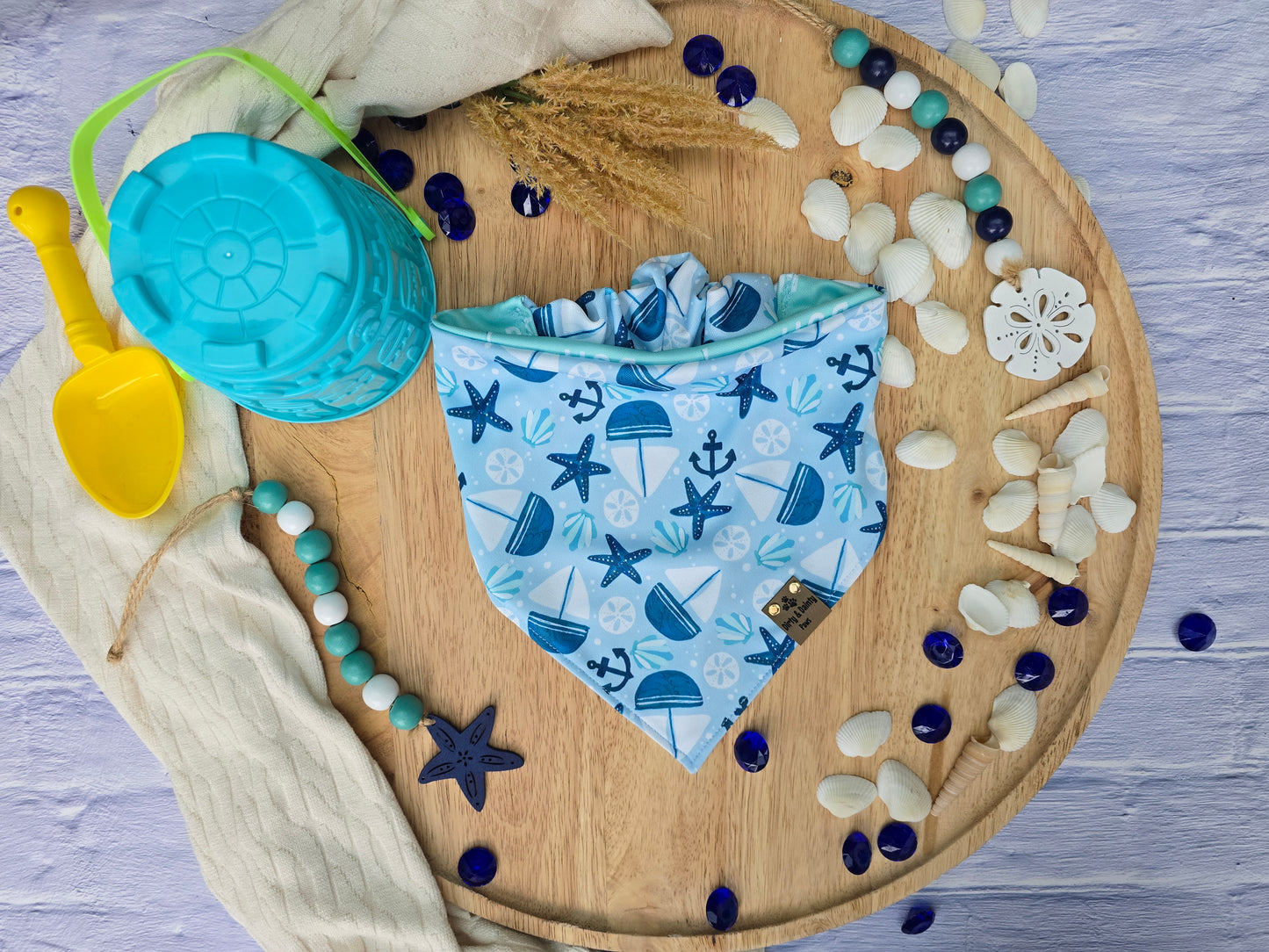 Seashore Fun | Beach Bum Activewear Reversible Scrunchie Dog Bandana