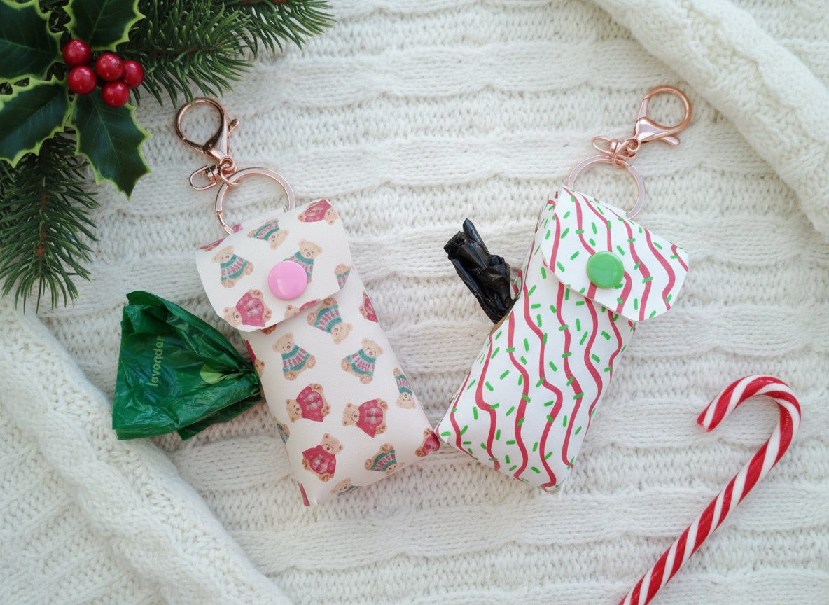 Faux Leather Poop Bag Holder