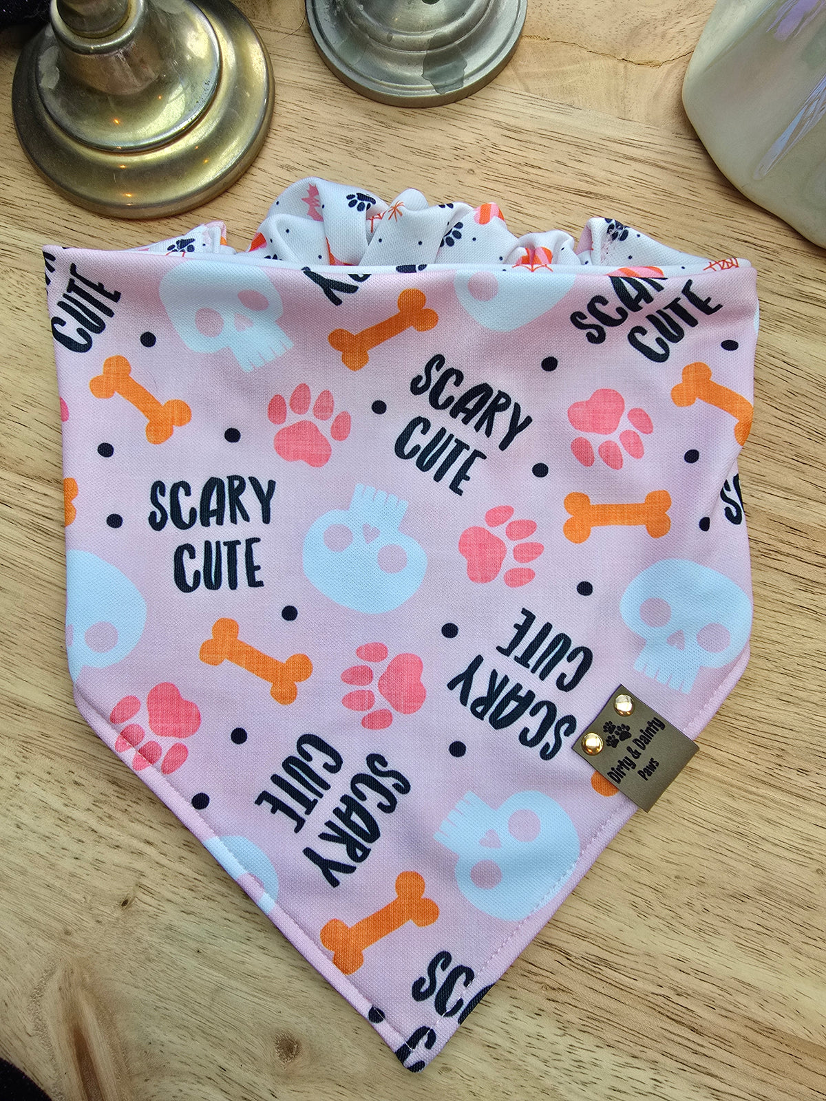 Scary Cute | Spooky Bones Activewear Reversible Scrunchie Dog Bandana