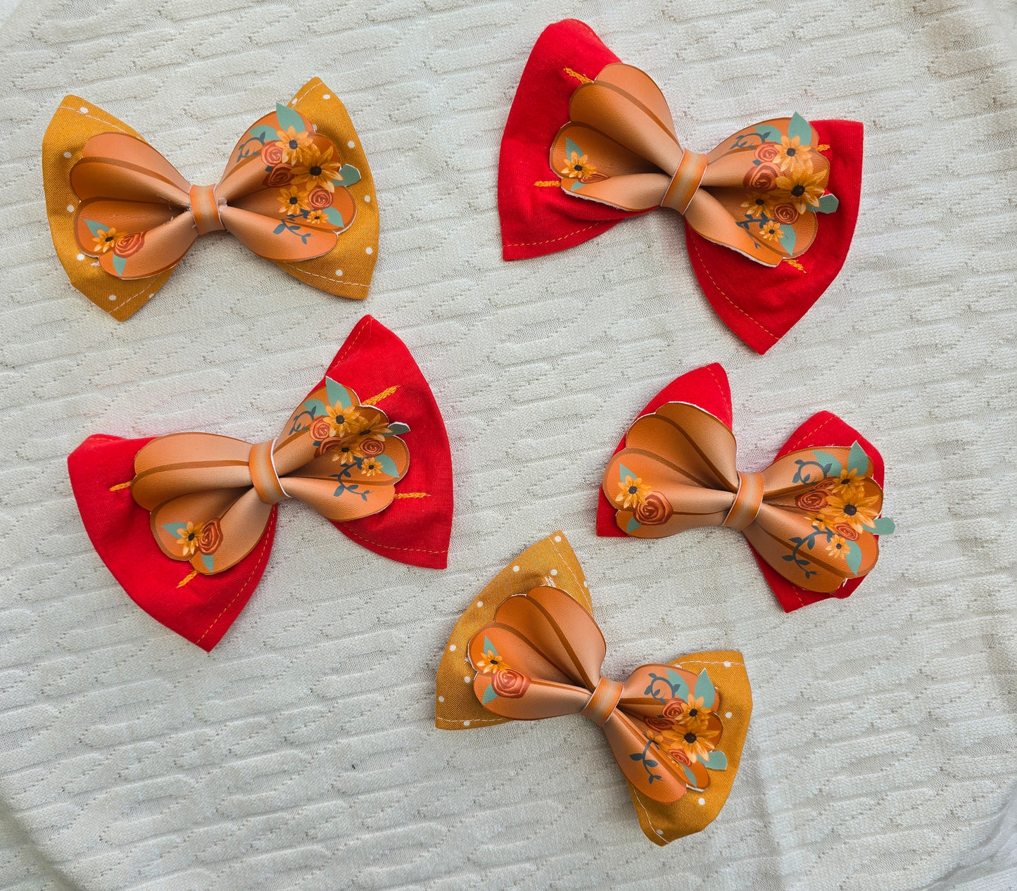 Fall Mini Bow Ties Made with Faux Leather