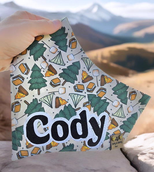 Camping/Plaid Reversible Scrunchie Dog Bandana
