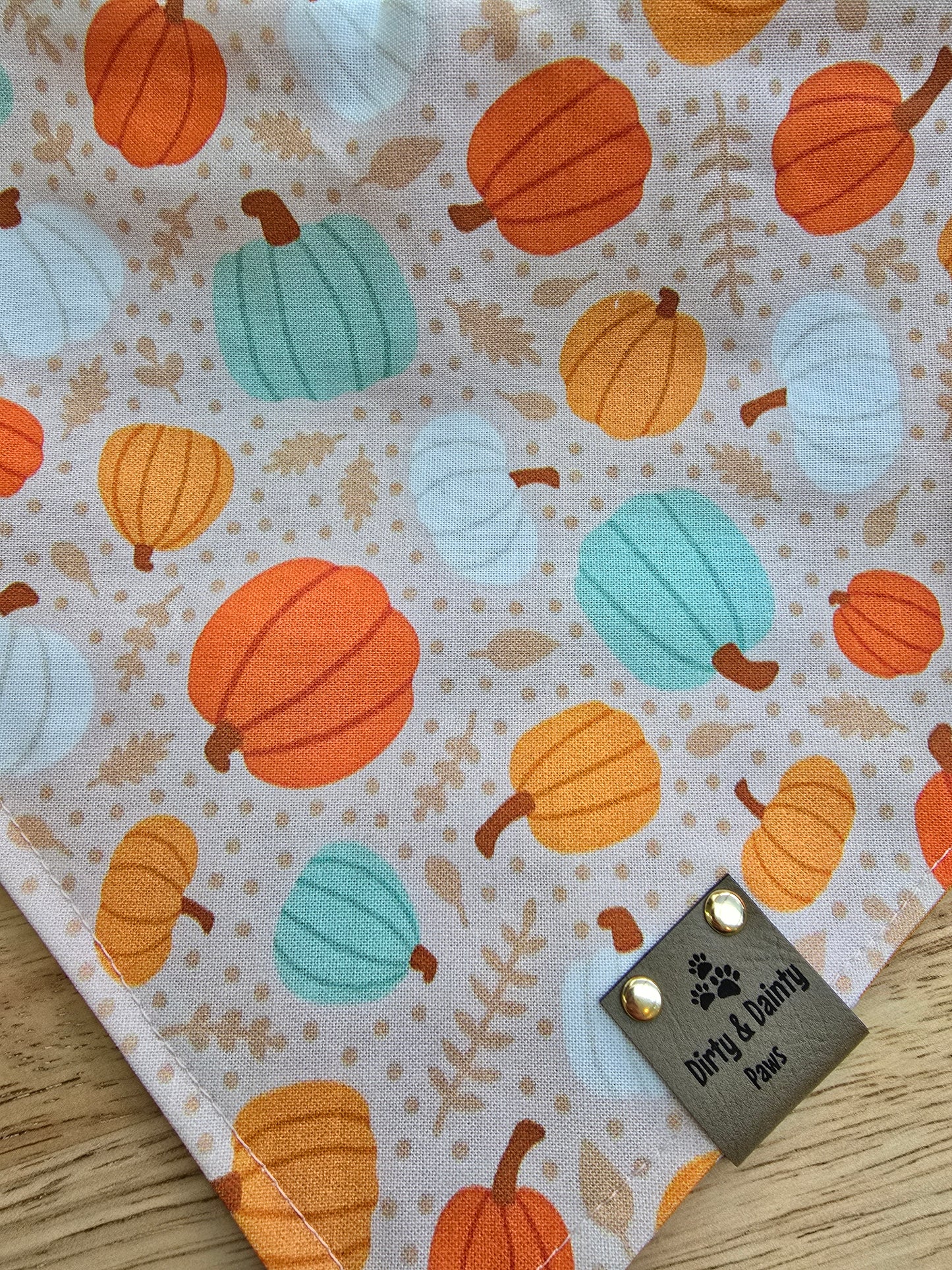 Boho Pumpkins| Hello Pumpkin| Dots| Cozy Cotton Reversible Scrunchie Dog Bandana