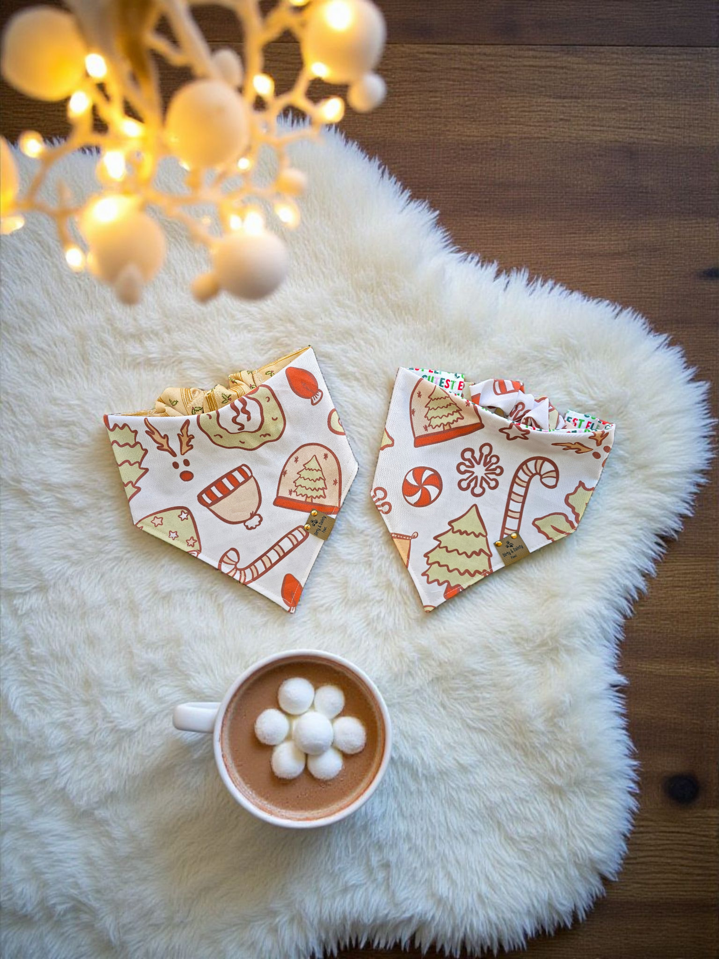 Cutest Elf| Festive Reversible Scrunchie Dog Bandana | Cozy Cotton