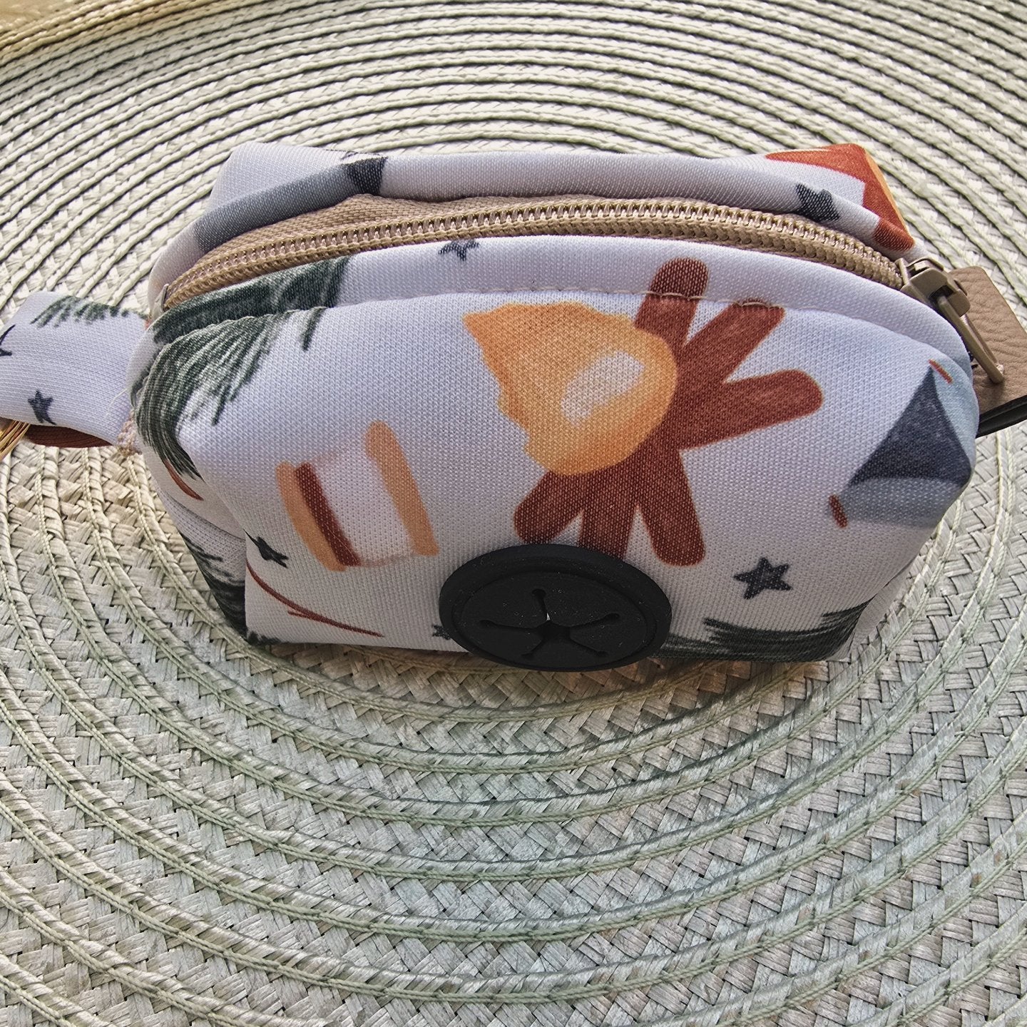 Watercolor Camping Neoprene Poop Bag Holder