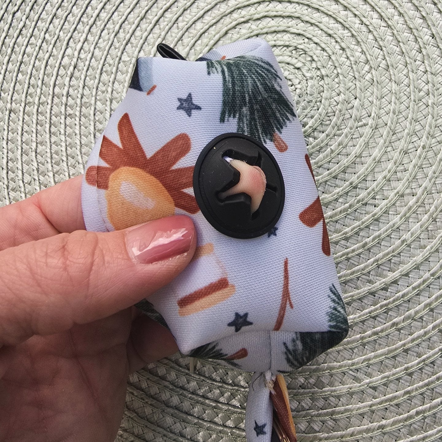Watercolor Camping Neoprene Poop Bag Holder