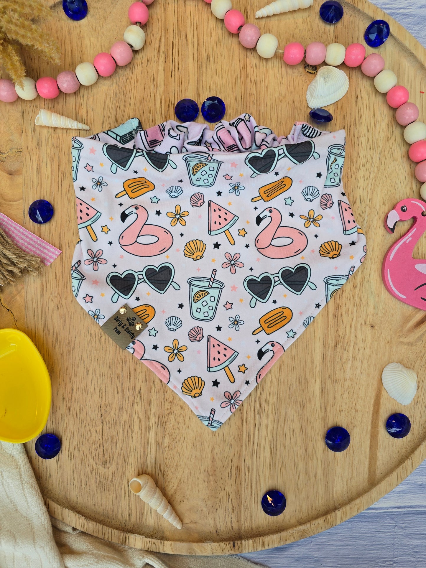 Summer Splash Party| Bookish Luxe Comfort Reversible Scrunchie Dog Bandana