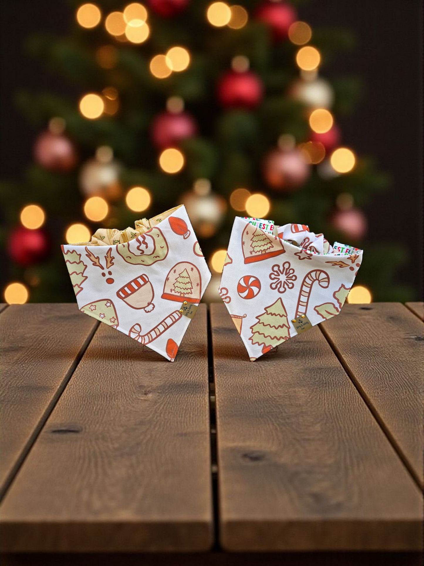 Cutest Elf| Festive Reversible Scrunchie Dog Bandana | Cozy Cotton