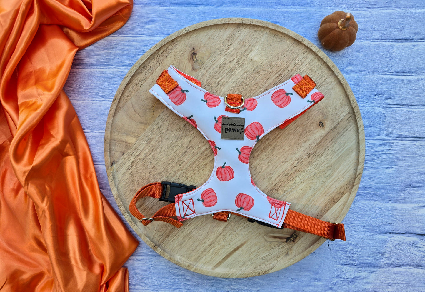 Pumpkin Toss Adjustable Neoprene Dog Chest Harness | 4-Point Adjustable Walking Harness