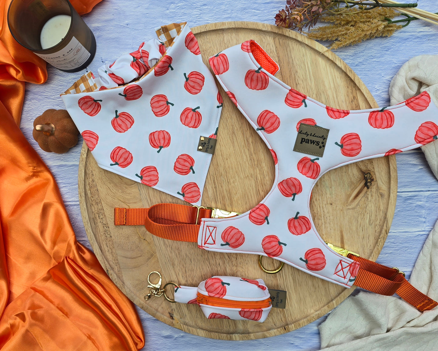 Pumpkin Toss Adjustable Neoprene Dog Chest Harness | 4-Point Adjustable Walking Harness