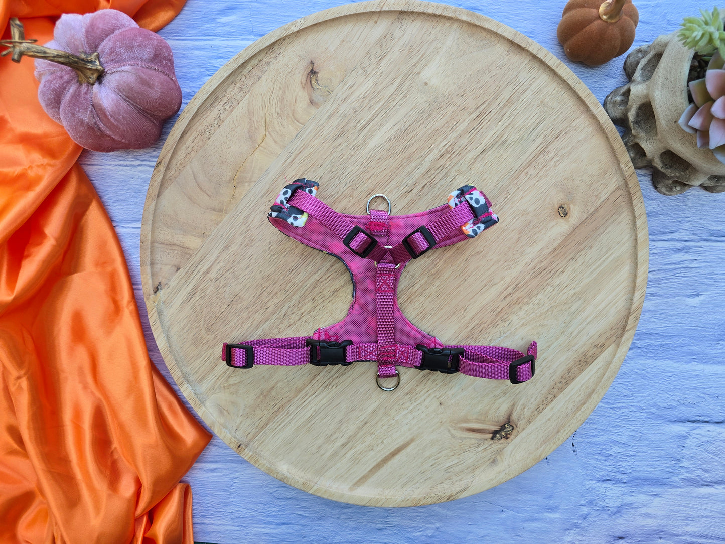 Skulls Adjustable Neoprene Dog Chest Harness | 4-Point Adjustable Walking Harness