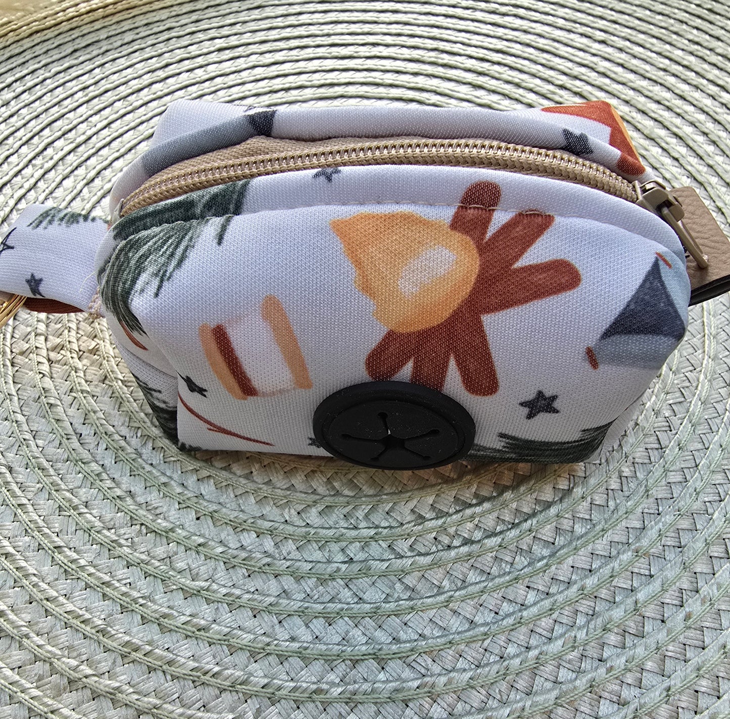 Watercolor Camping Neoprene Poop Bag Holder