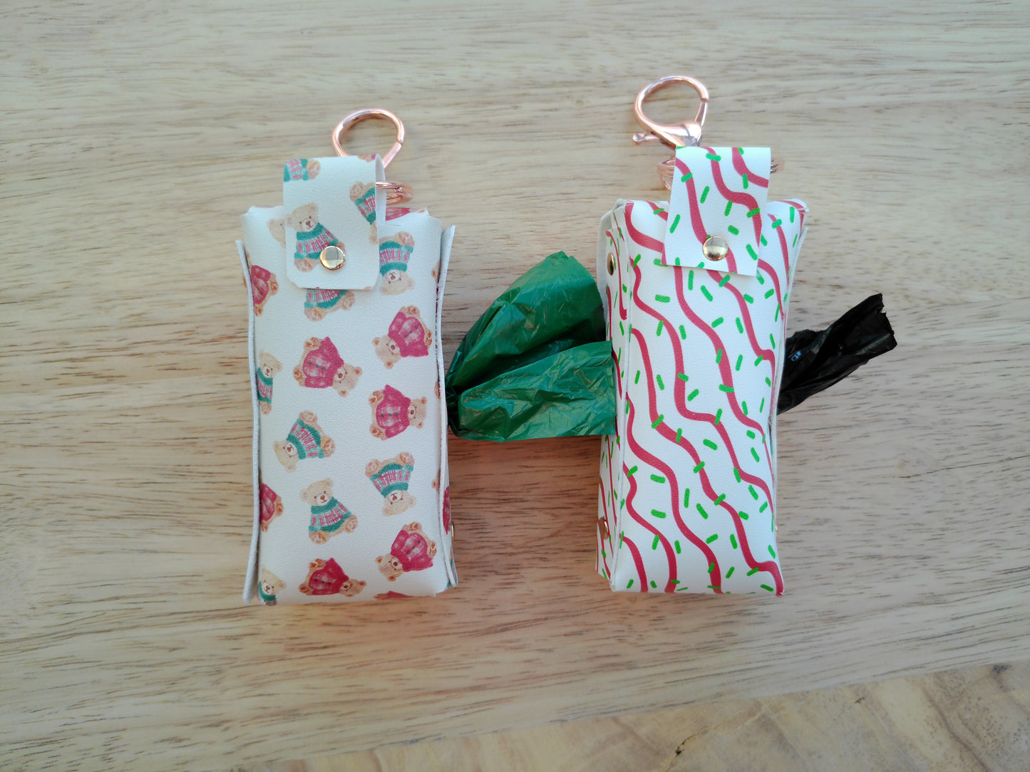 Faux Leather Poop Bag Holder