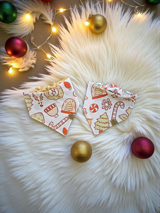 Cutest Elf| Festive Reversible Scrunchie Dog Bandana | Cozy Cotton