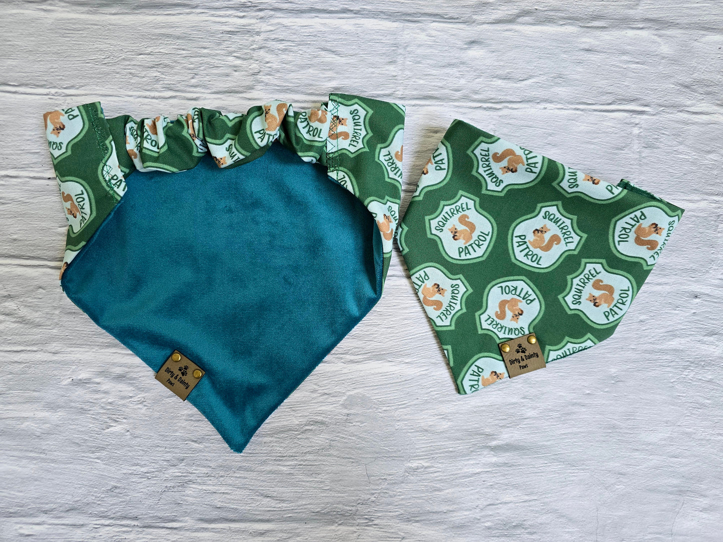 Squirrel Patrol Reversible Scrunchie Dog Bandana