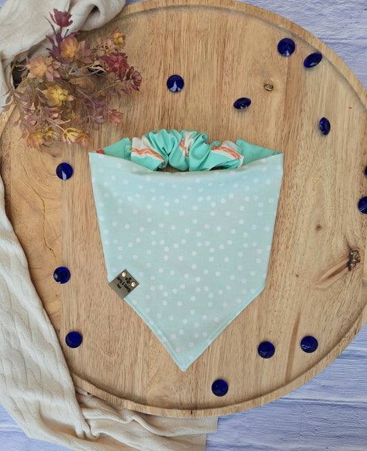 Summer Hot Dogs | Polka Dots Reversible Scrunchie Dog Bandana Cozy Cotton