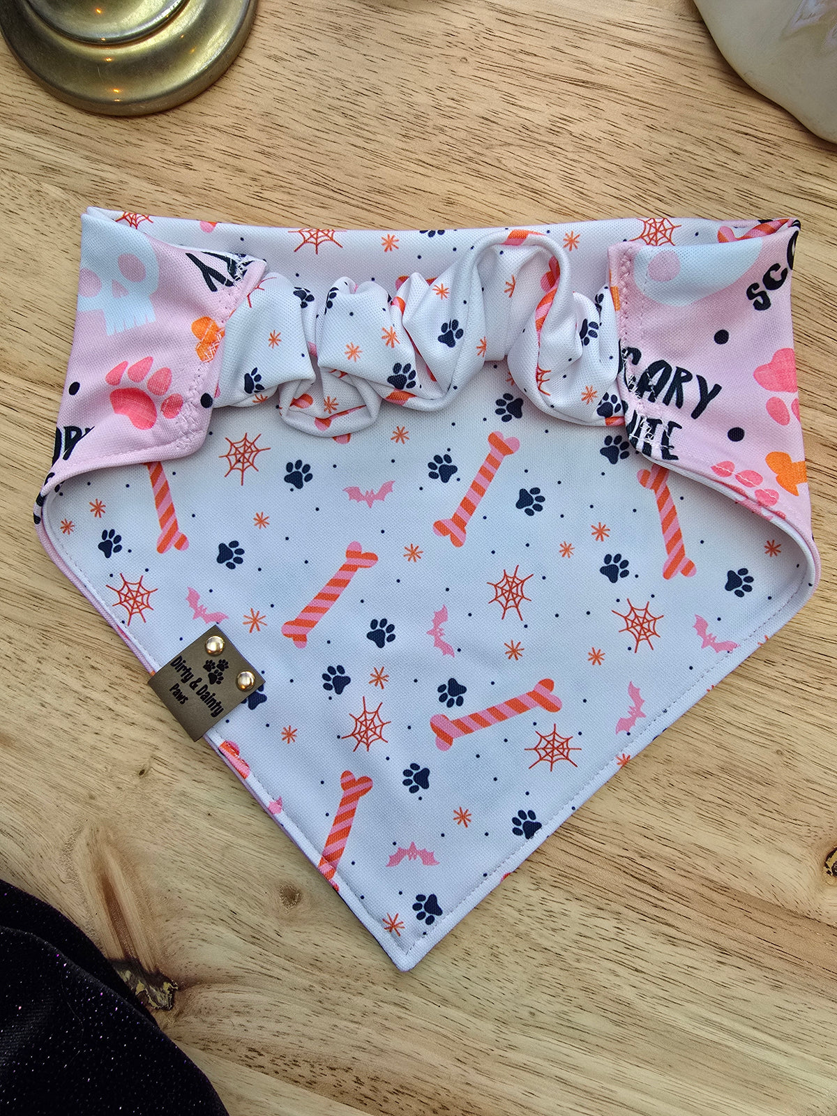 Scary Cute | Spooky Bones Activewear Reversible Scrunchie Dog Bandana