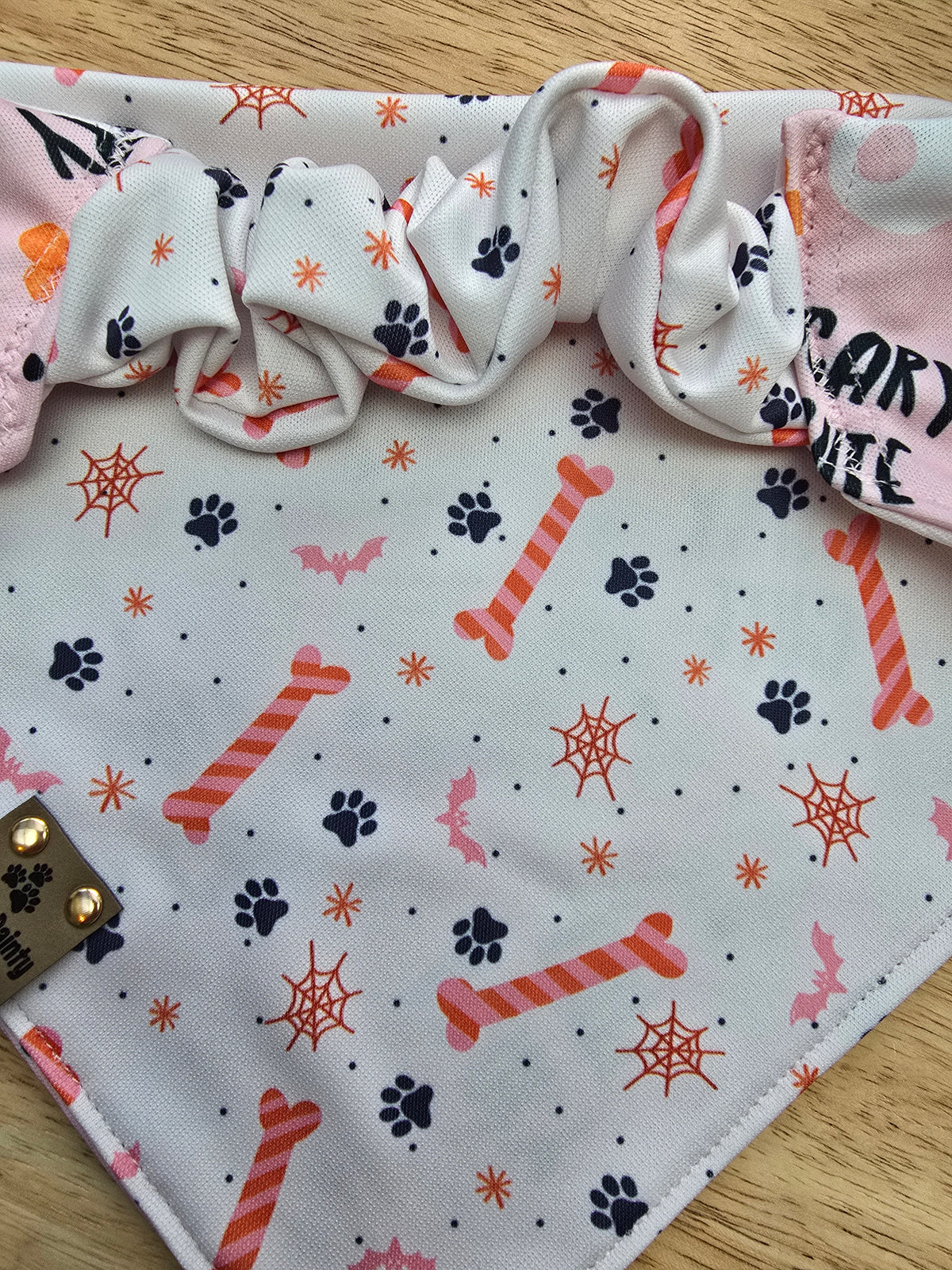 Scary Cute | Spooky Bones Activewear Reversible Scrunchie Dog Bandana