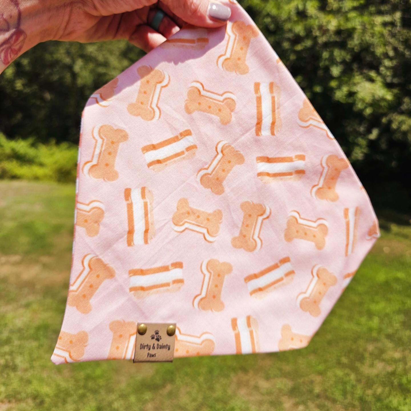 Pink Ice Cream Sandwich Reversible Scrunchie Dog Bandana