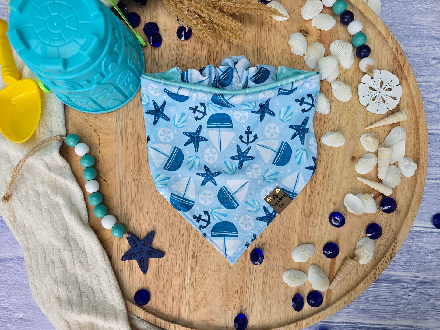 Seashore Fun | Beach Bum Activewear Reversible Scrunchie Dog Bandana