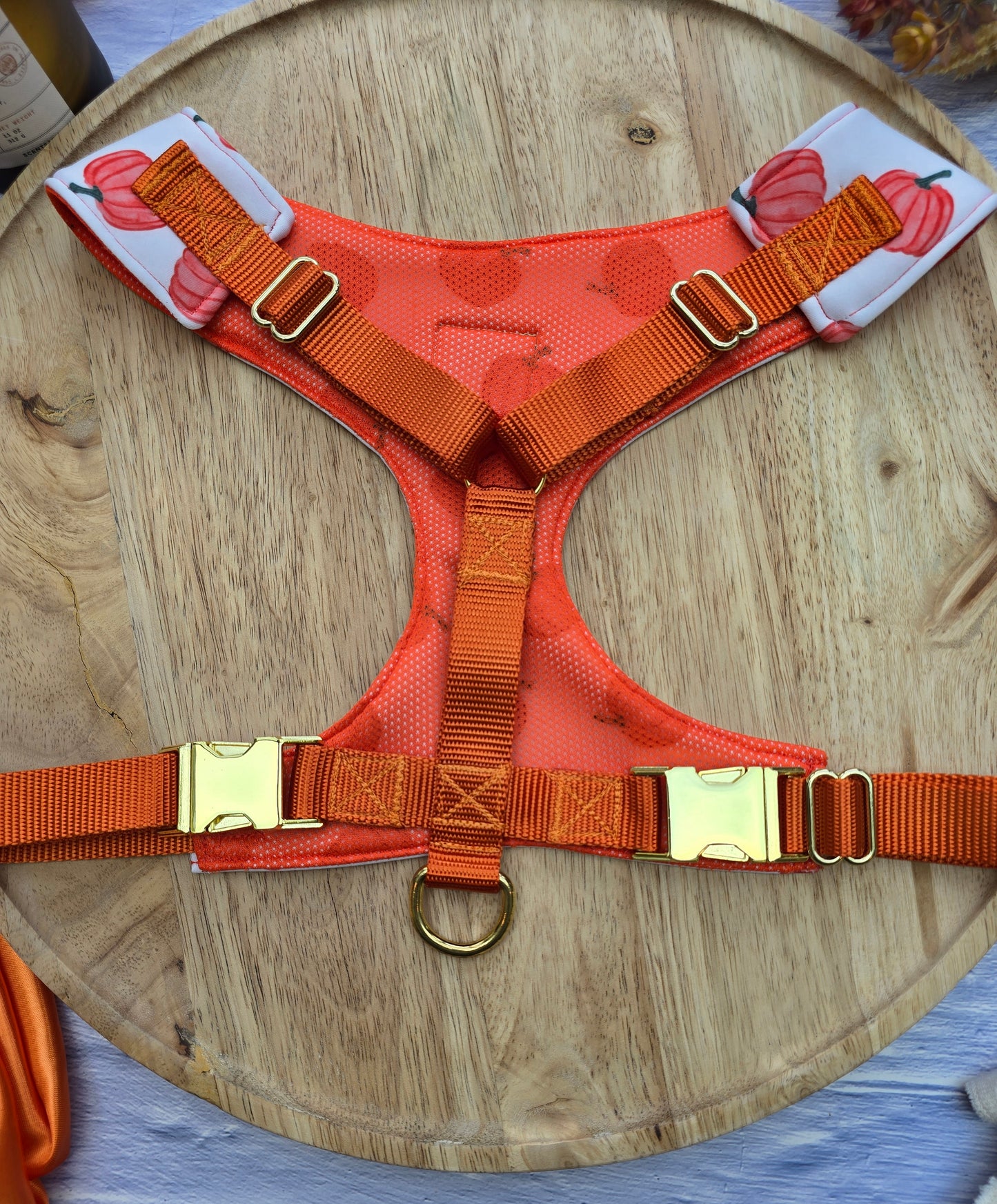 Pumpkin Toss Adjustable Neoprene Dog Chest Harness | 4-Point Adjustable Walking Harness