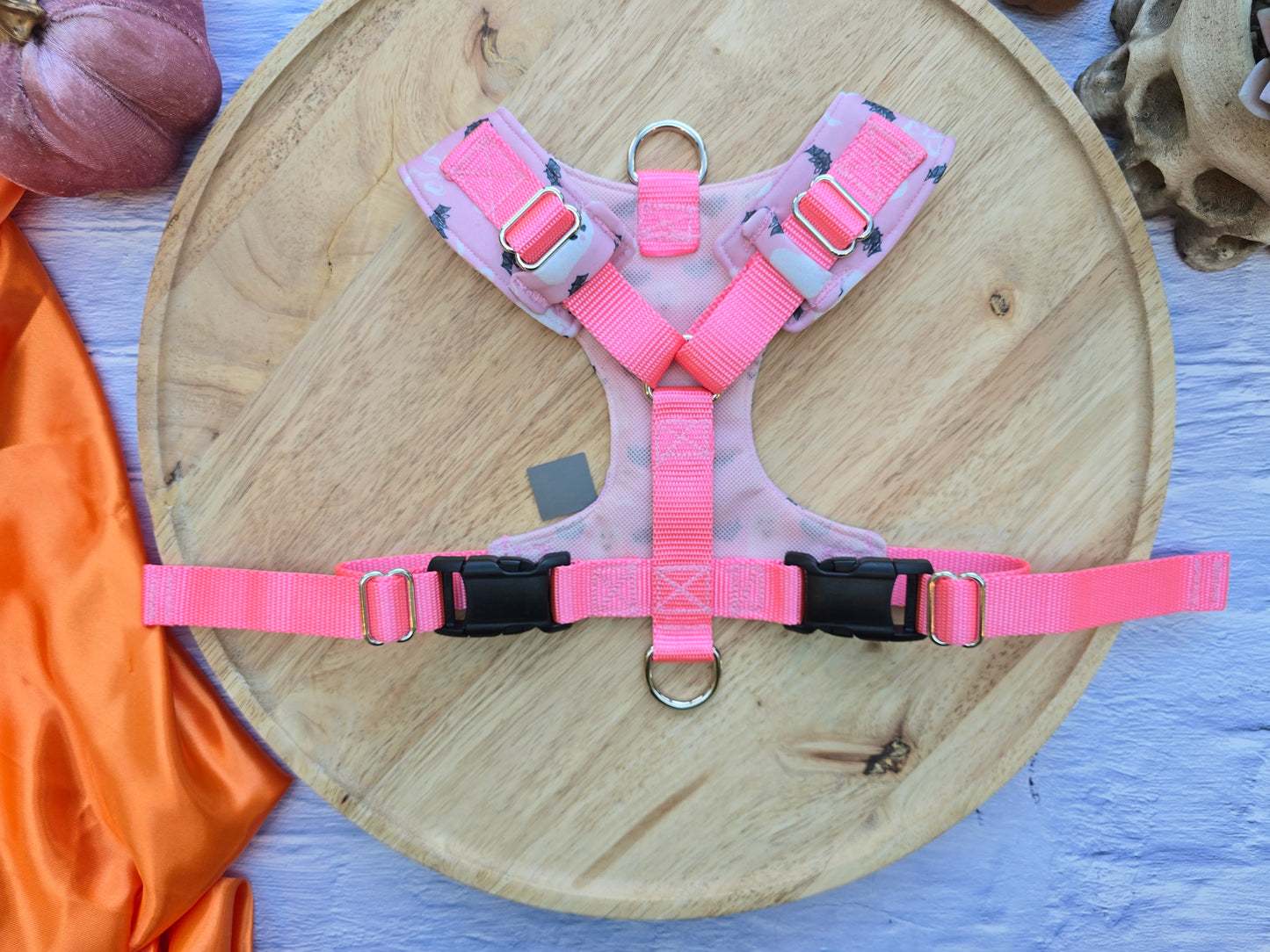 Sweet Ghosts Adjustable Neoprene Dog Chest Harness | 4-Point Adjustable Walking Harness