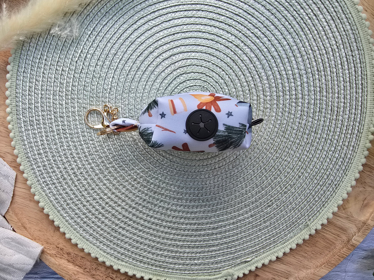 Watercolor Camping Neoprene Poop Bag Holder