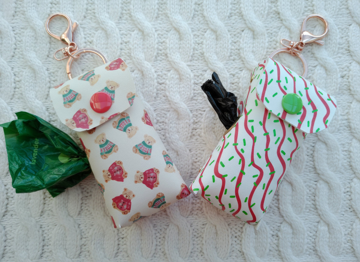 Faux Leather Poop Bag Holder