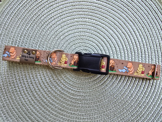 Winnie the Pooh Nylon Dog Collar – YKK® Side-Release Buckle | Dirty & Dainty Paws